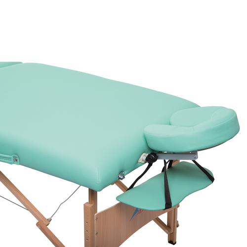Lettino per massaggi portatile in legno, modello deluxe - verde, 1013728, Attrezzature per il massaggio