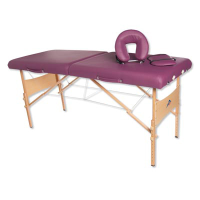 Lettino per massaggi portatile in legno, modello deluxe - bordeaux, 1013729, Attrezzature per il massaggio