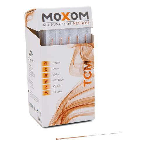 Aghi per agopuntura MOXOM TCM 100 pz. (rivestiti in silicone) 0,16 x 30, 1022096, Aghi per agopuntura MOXOM
