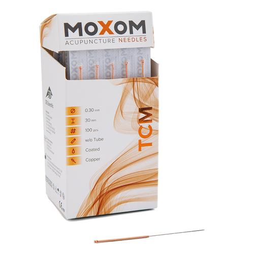 Aghi per agopuntura MOXOM TCM 100 pz. (rivestiti in silicone) 0,30 x 30, 1022097, Aghi per agopuntura MOXOM