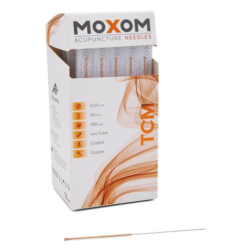 Aghi per agopuntura MOXOM TCM 100 pz. (rivestiti in silicone) 0,25 x 40, 1022098, Aghi per agopuntura MOXOM