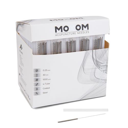 MOXOM Steel  - 0.25 x 40 mm - pacco sfuso & siliconato - 1000 aghi, 1022127, Aghi per agopuntura MOXOM