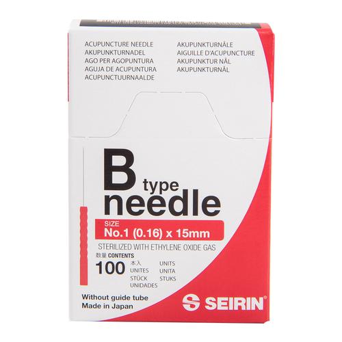 SEIRIN ® tipo B - 0,16 x 15mm, rosso, scatole da 100 aghi, 1017648 [S-B1615], Silicone-Coated Acupuncture Needles
