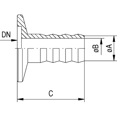 Flangia di raccordo DN 16 KF – albero DN 12, 1002928 [U14515], Pompe per vuoto