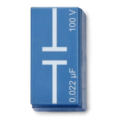 Condensatore 22 nF, 100 V, P2W19, 1012943 [U333051], Sistema di elementi a spina