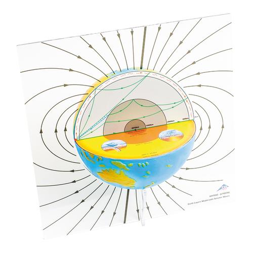 Modello di strati terrestri con onde sismiche, 1017593 [U70010], Struttura della Terra