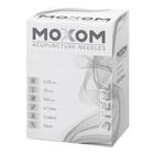 MOXOM Steel  - 0.25 x 25 mm - tubo guida & siliconato - 100 aghi, 1022109, Aghi per agopuntura MOXOM